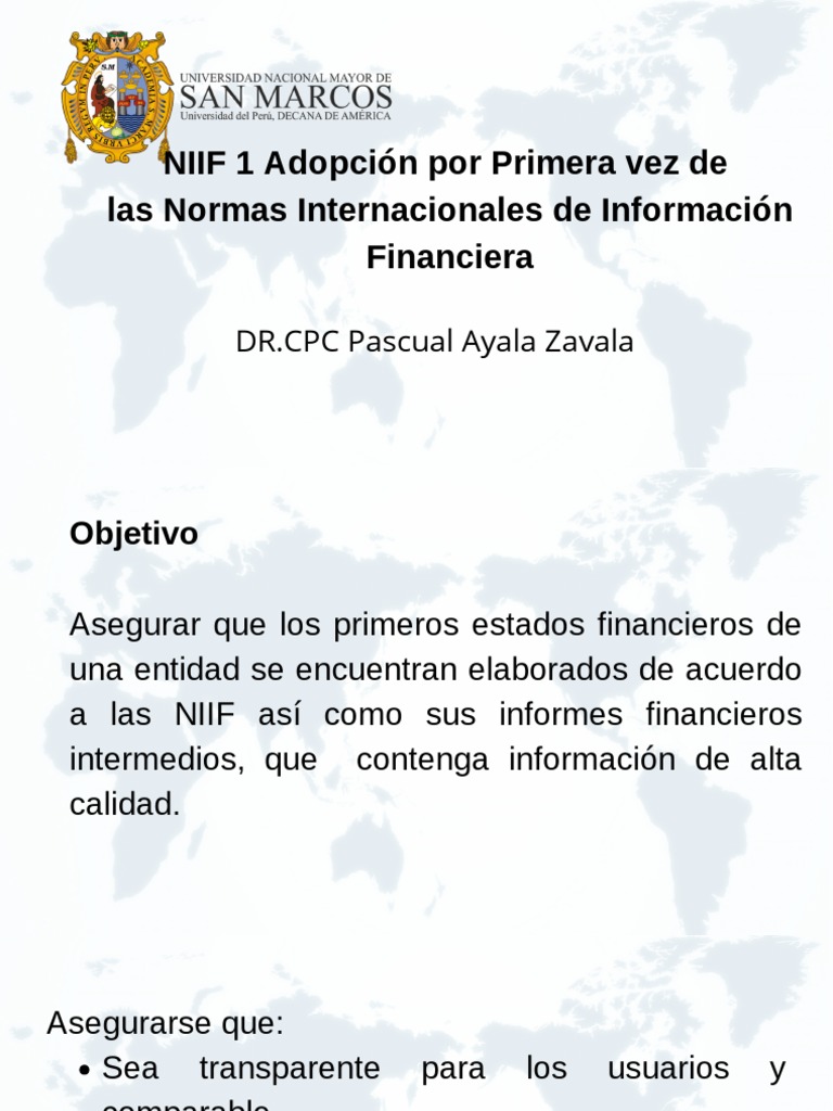 Niif 1 Adopcion de Las Niif Por Primera Vez | PDF | normas ...