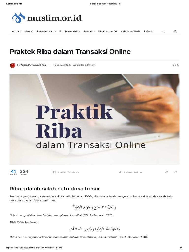 Praktek Riba Dalam Transaksi Online | PDF | Agama & Spiritualitas