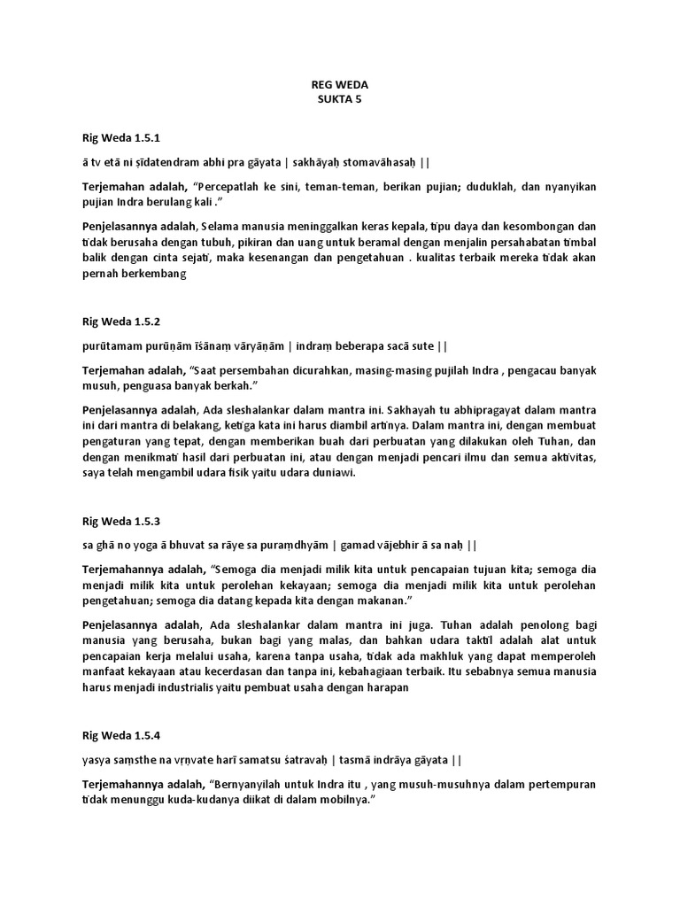 Sukta dalam Rig Veda tentang Indra | PDF