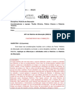 Gabarito AP1 2022.2 História Da Educação