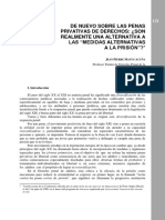 De Nuevo Sobre Las Penas Privativas de Derechos Son Realmente Una Alternativa A Las "Medidas Alternativas A La Prisión"