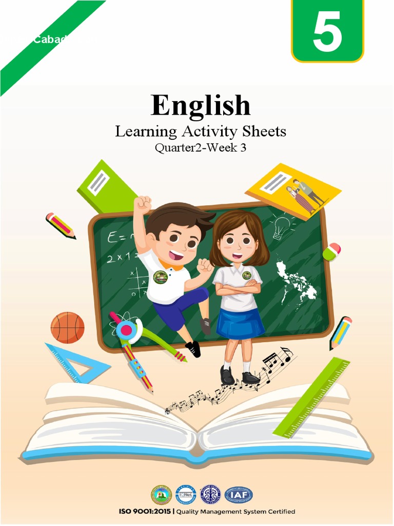English 5 Quarter 2 Week 3 LSS | PDF | Verb | Linguistics
