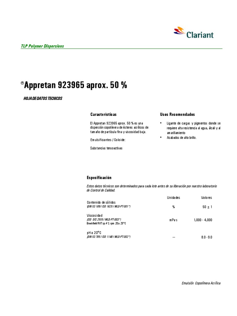 Appretan 923965 | PDF | Agua | Pigmento