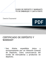 Certificado de Deposito y Warrants