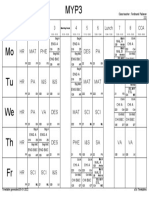 MYP3 Timetable Semester 2 2022
