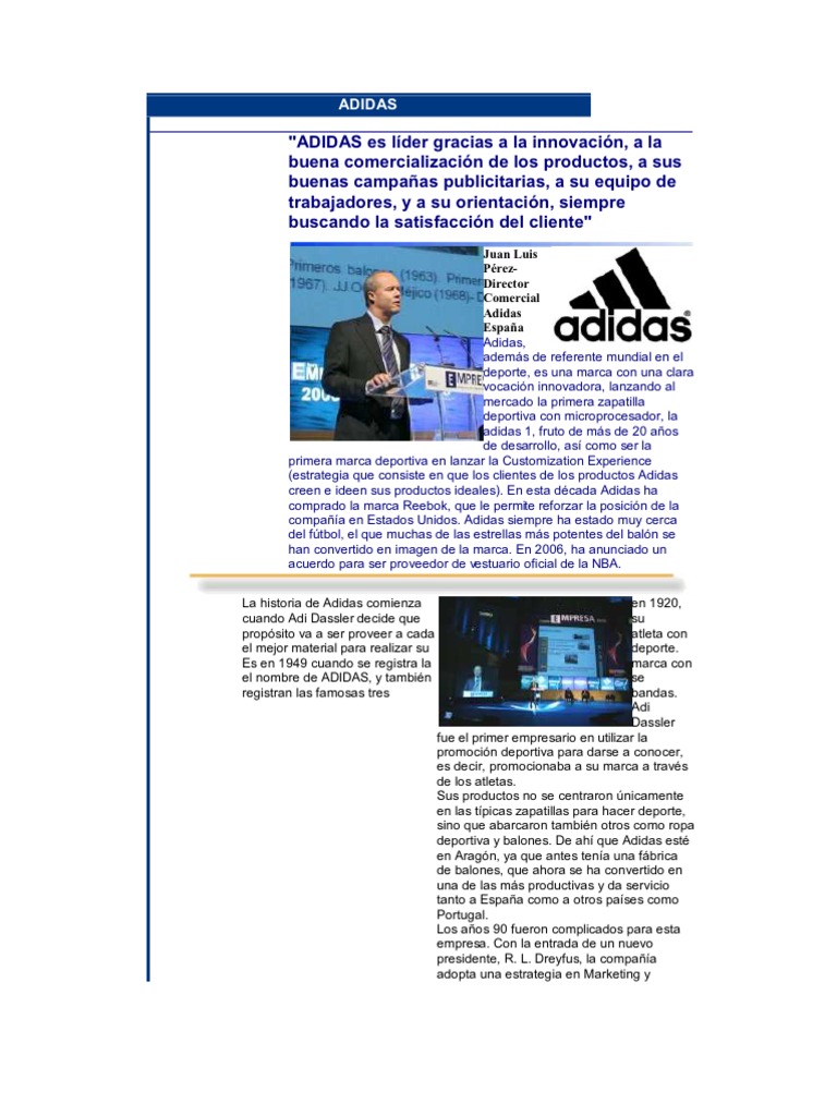 evolución fragmento jugador ADIDAS Empresa | PDF | Adidas | Marca