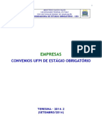 Empresas: Convenios Ufpi de Estágio Obrigatório