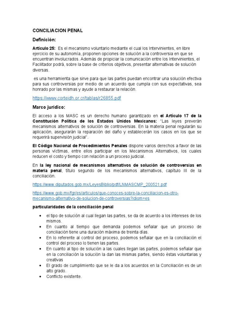 Guía sobre Conciliación Penal en México | PDF | Justicia | Crimen y ...
