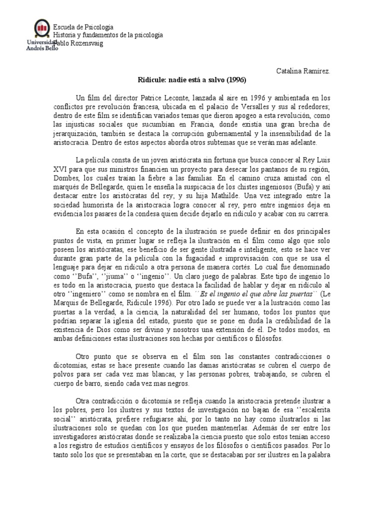 Ridicule, Oficial PDF