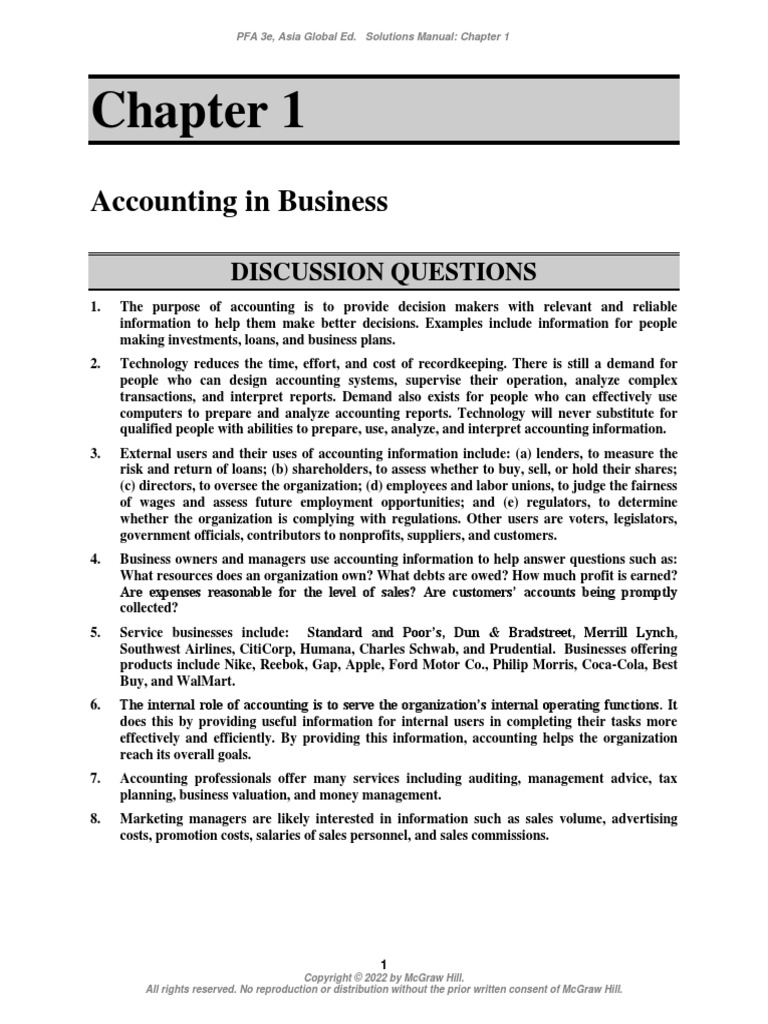 PFA 3e 2021 SM CH 01 Accounting in Business PDF Equity (Finance