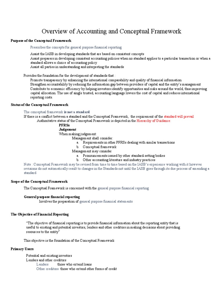 Overview of Accounting and Conceptual Framework | PDF | Business ...