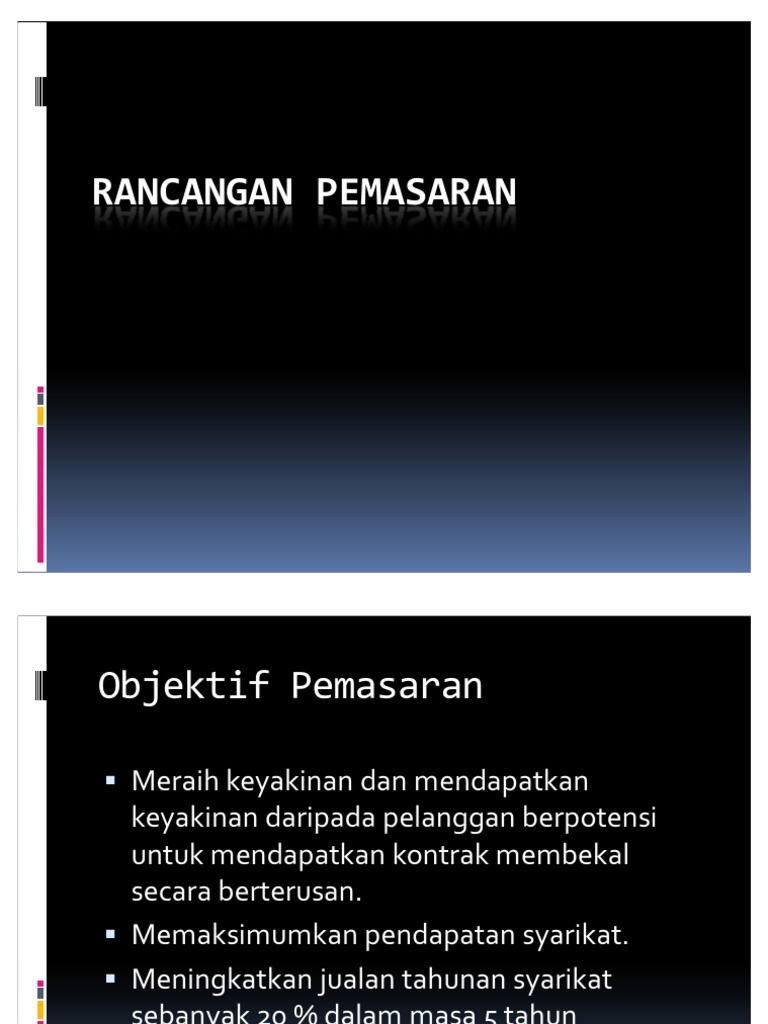 Rancangan Pemasaran Rancangan Pemasaran