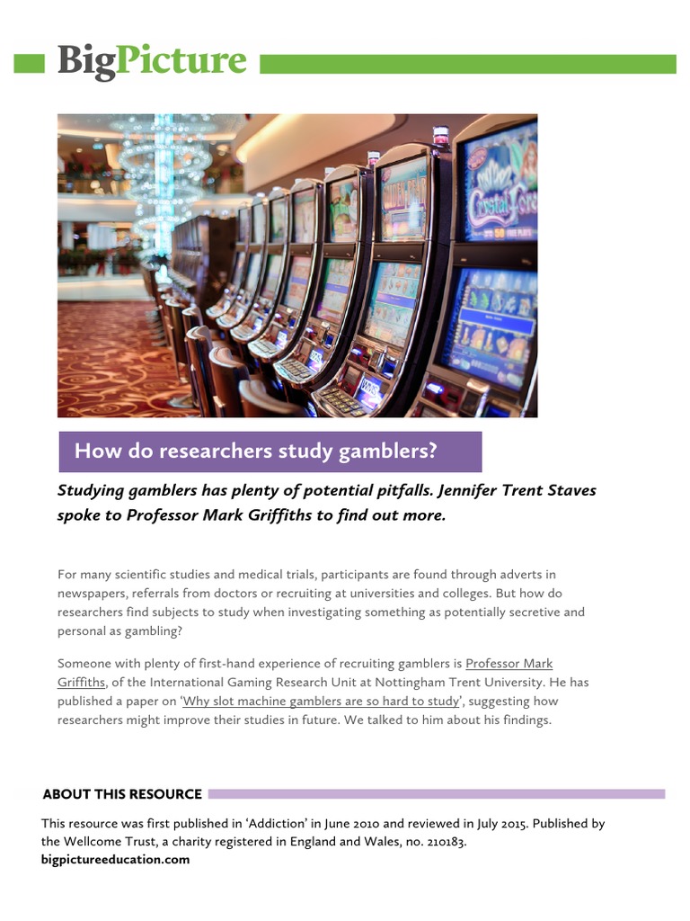 How Do Reseachers Study Gamblers Word To PDF Formatting PDF Gambling Problem Gambling