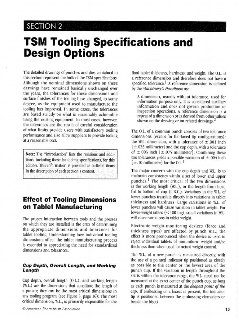 TSM Section 2 TSM Tool Spec and Design Options | PDF