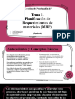 Tema 1 Planificación de Requerimientos de Materiales (MRP)