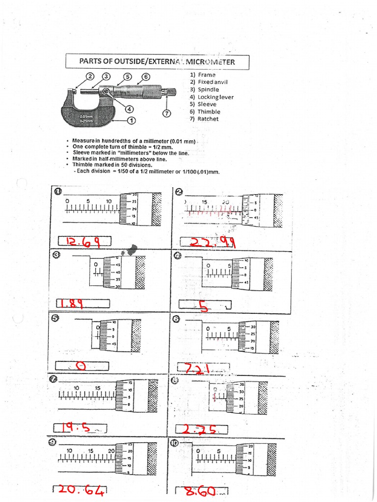 Excercise Micrometer | PDF