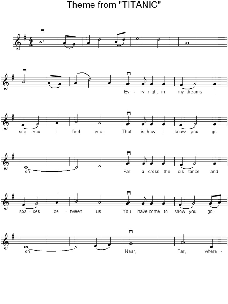 Partitura titanic piano