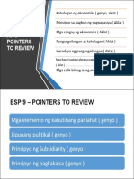 Pointers To Review - AP 9 and EsP 9