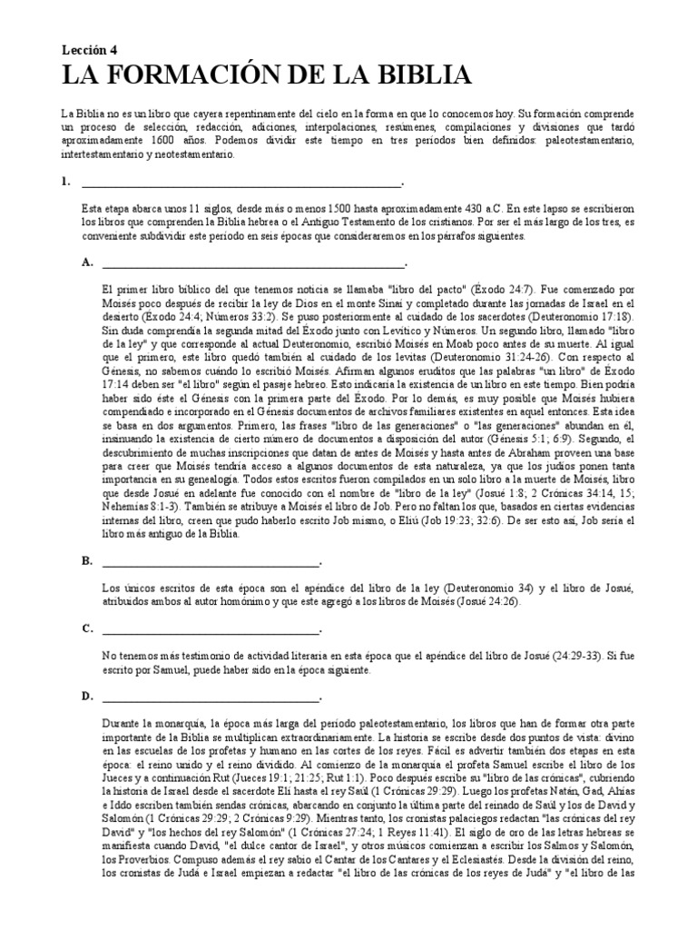 Formación de la Biblia en tres períodos | PDF | Pablo el apóstol | Biblia