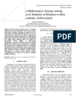 A Study On Mathematics Anxiety Among Secondary Level Students in Relation To Their Academic Achievement