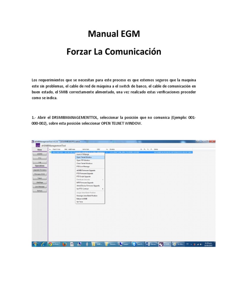 Guía para Forzar Comunicación en EGM | PDF
