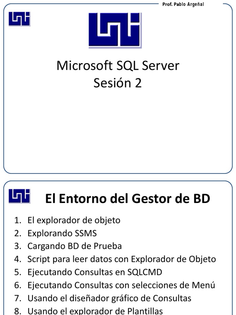 Introducción a SQL Server y SSMS | PDF | Servidor SQL de Microsoft ...
