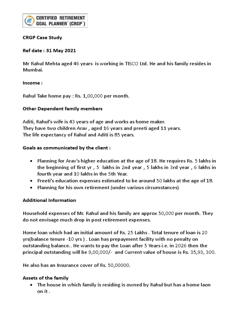 CRGP Case Study | PDF | Finance & Money Management