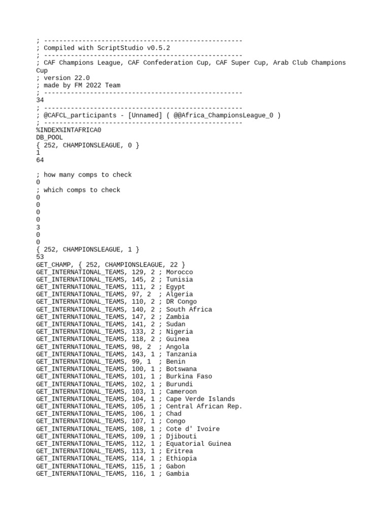 Continental Africa PDF International Sports Competitions