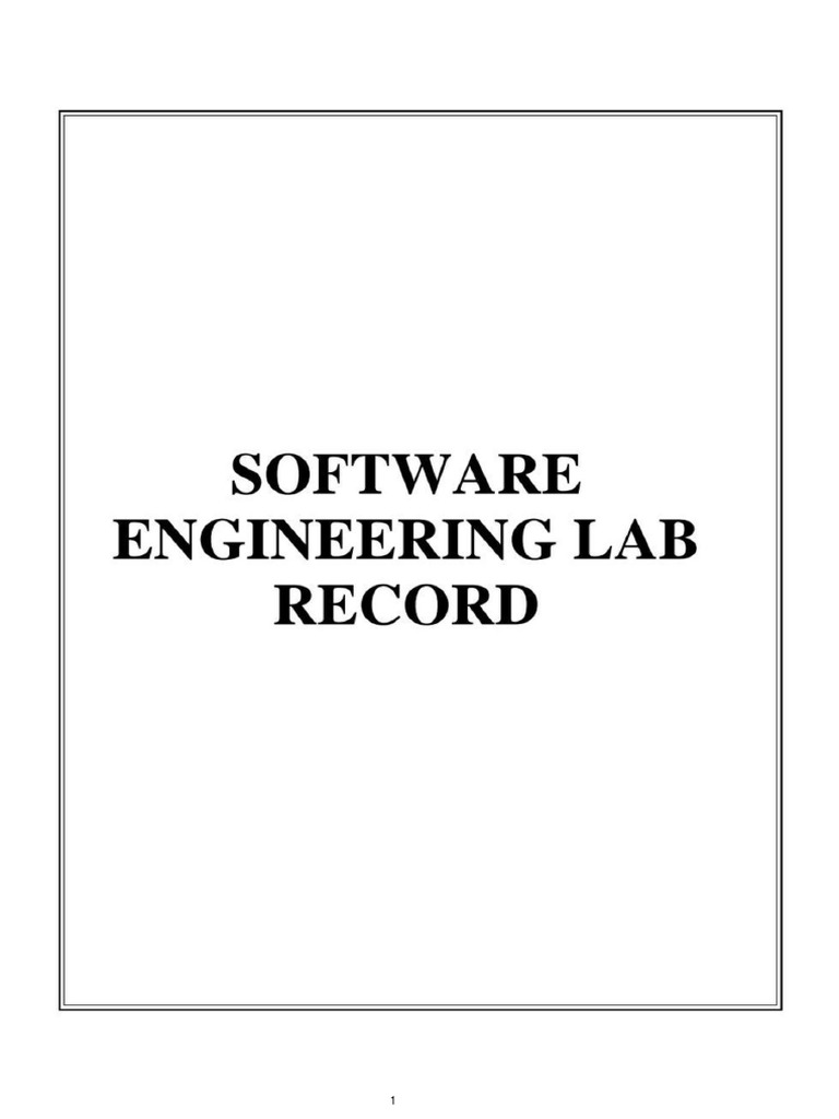 Software Engineering Lab Record PDF