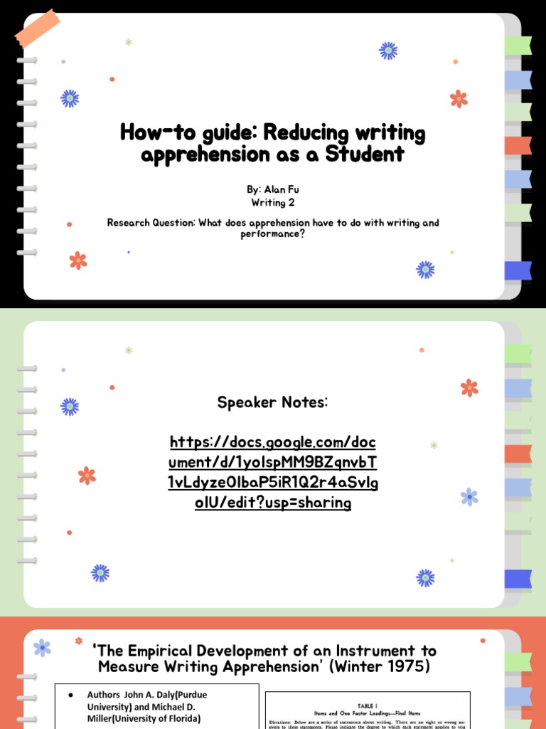 Student Guide to Overcoming Writing Anxiety | PDF | Self Efficacy | Fear