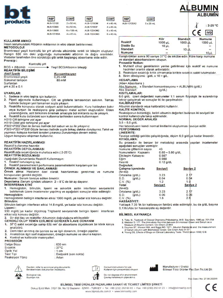Albumin BT | PDF