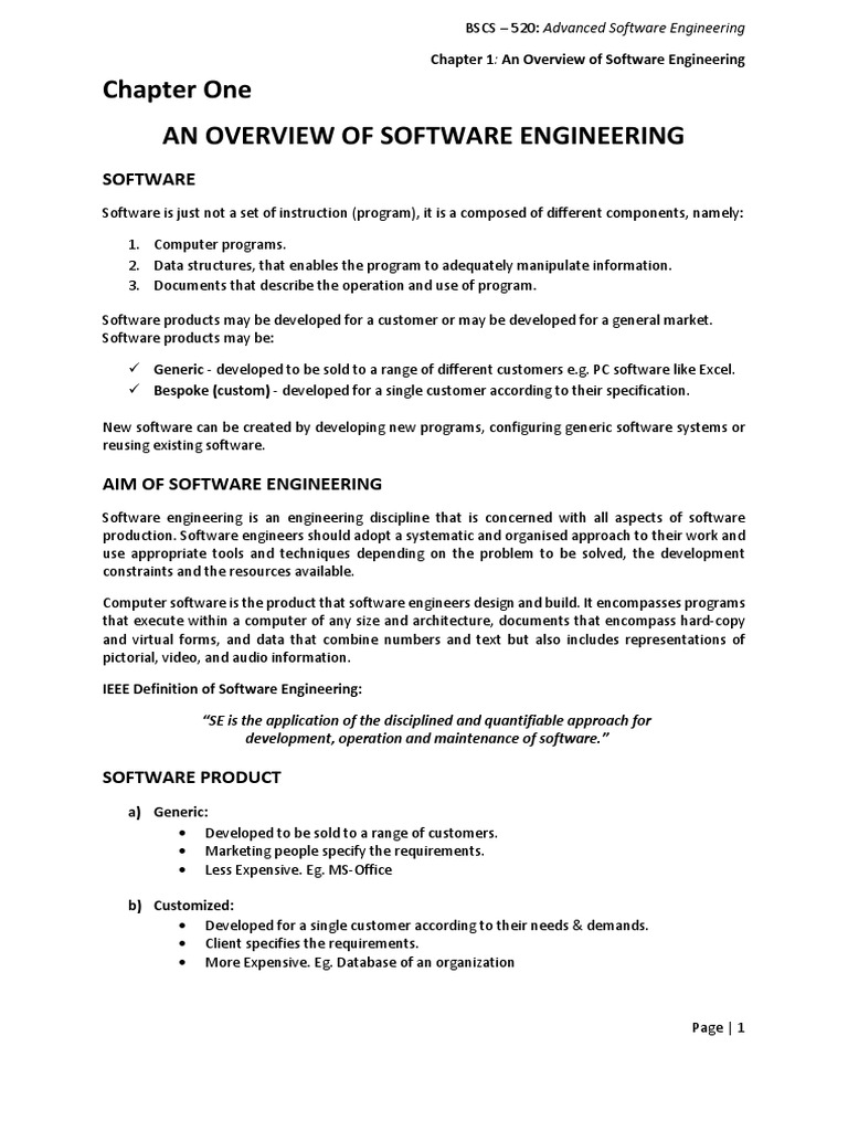 CH 01 - An-overview-of-Software-Engineering | PDF | Reliability
