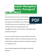 Cara Mudah Mengatur Jarak Antar Paragraf Di Ms Word