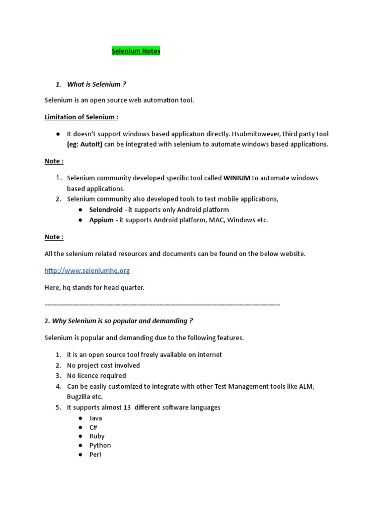 Selenium notes weekend batch 10 to 2 pm btm pdf