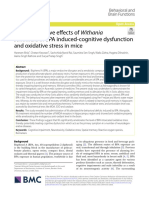 Neuroprotective Effects of Withania Somnifera in BPA Induced Cognitive Dysfunction and Oxidative Stress in Mice 2019