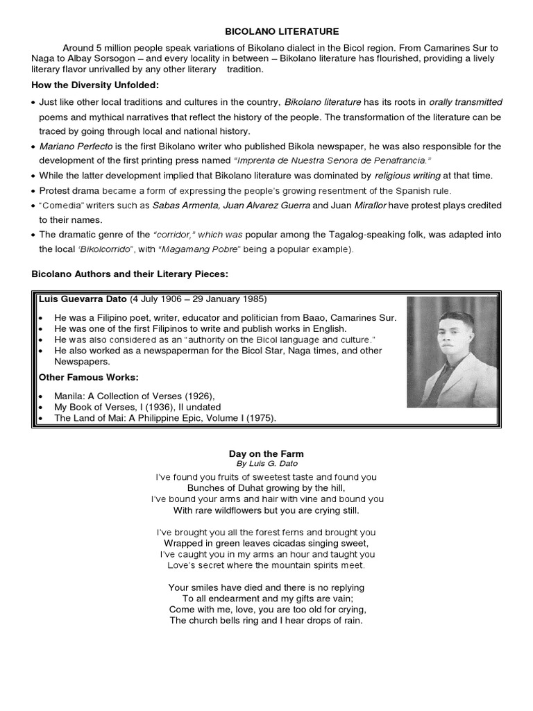 Bicolano Literature PDF