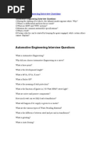 Automobile Engineering Interview Questions
