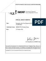 Imdrf Principles of in Vitro Diagnostic (IVD) Medical Devices Classification 2021
