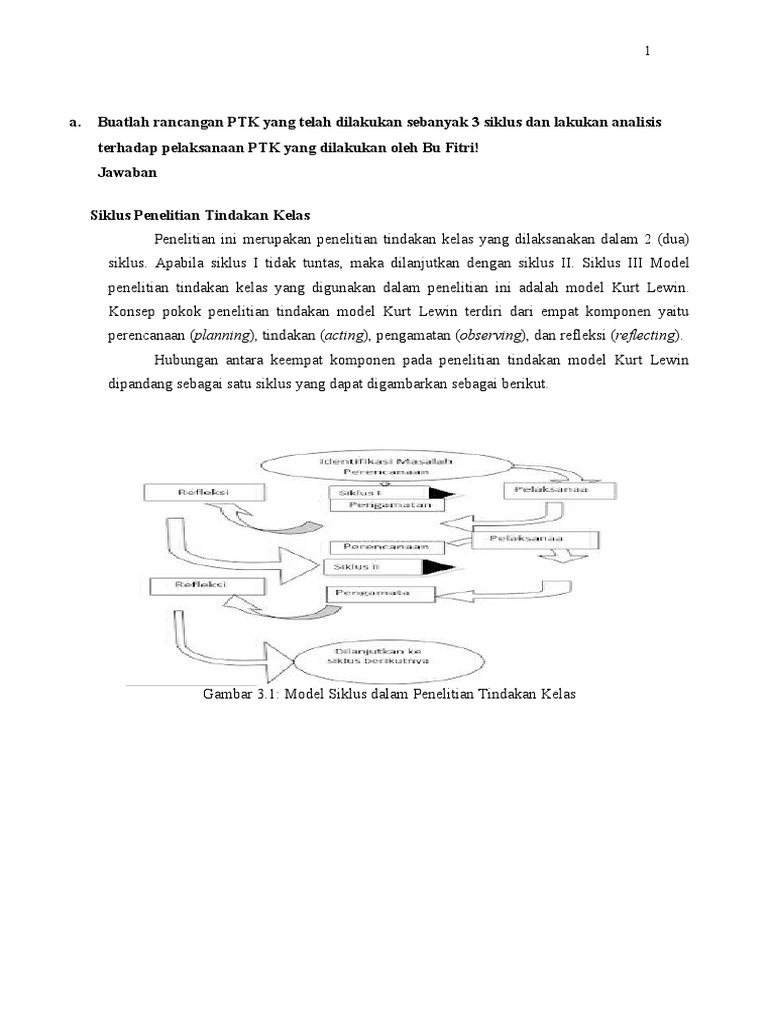 Rancangan dan Analisis PTK 3 Siklus Bu Fitri | PDF | Karier ...