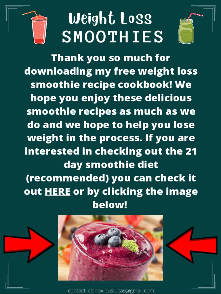 Smoothie Recipes For Weight Loss | PDF | Smoothie | Teaspoon