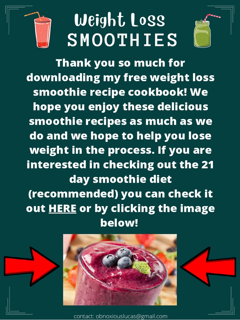 Smoothie Recipes For Weight Loss Pdf