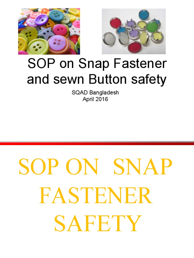 Sop On Sewn Button Snap Fastener Safety Pdf Pdf Calibration