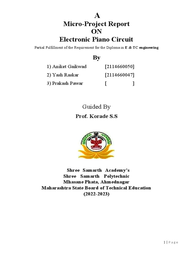 Electronic Piano Circuit Guide | PDF | Electronic Circuits ...