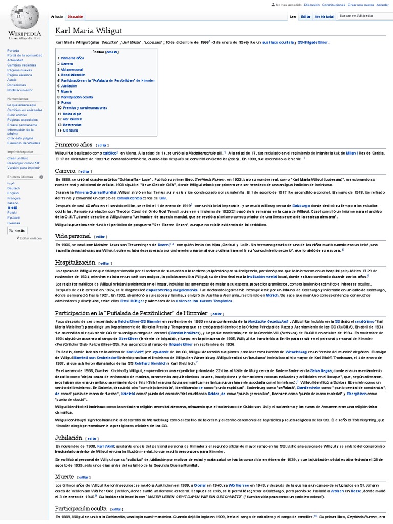 Karl Maria Wiligut Wi PDF Heinrich Himmler Runas