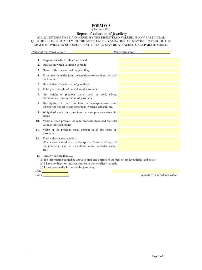 Gold Valuation Format PDF