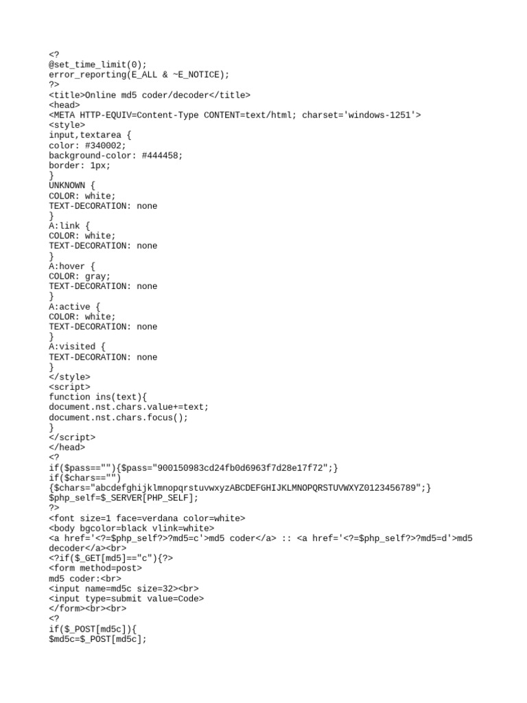 Md5 coder decoder pdf military communications obfuscation