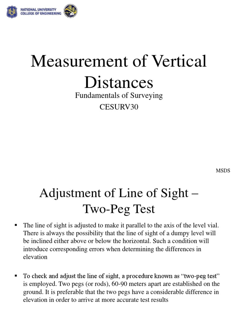 Two-Peg Test for Level Adjustment | PDF | Metrology | Applied And ...