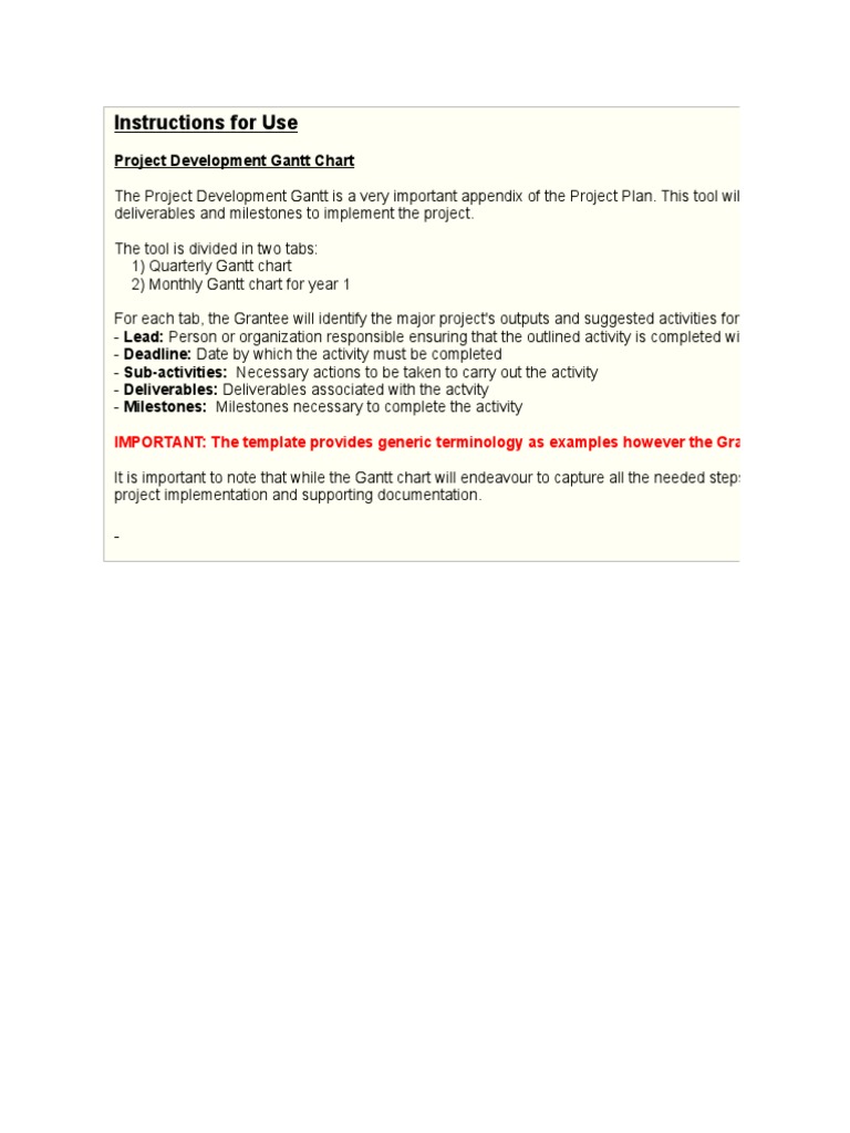 Project Management Gantt Chart Free Template - 9xAJGOdKthMzCJD | PDF