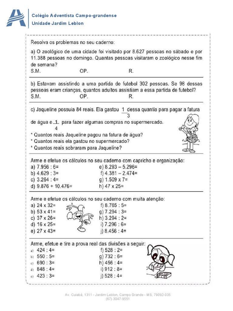 Atividade Reforço 4 e 5 Ano 13-11 | PDF