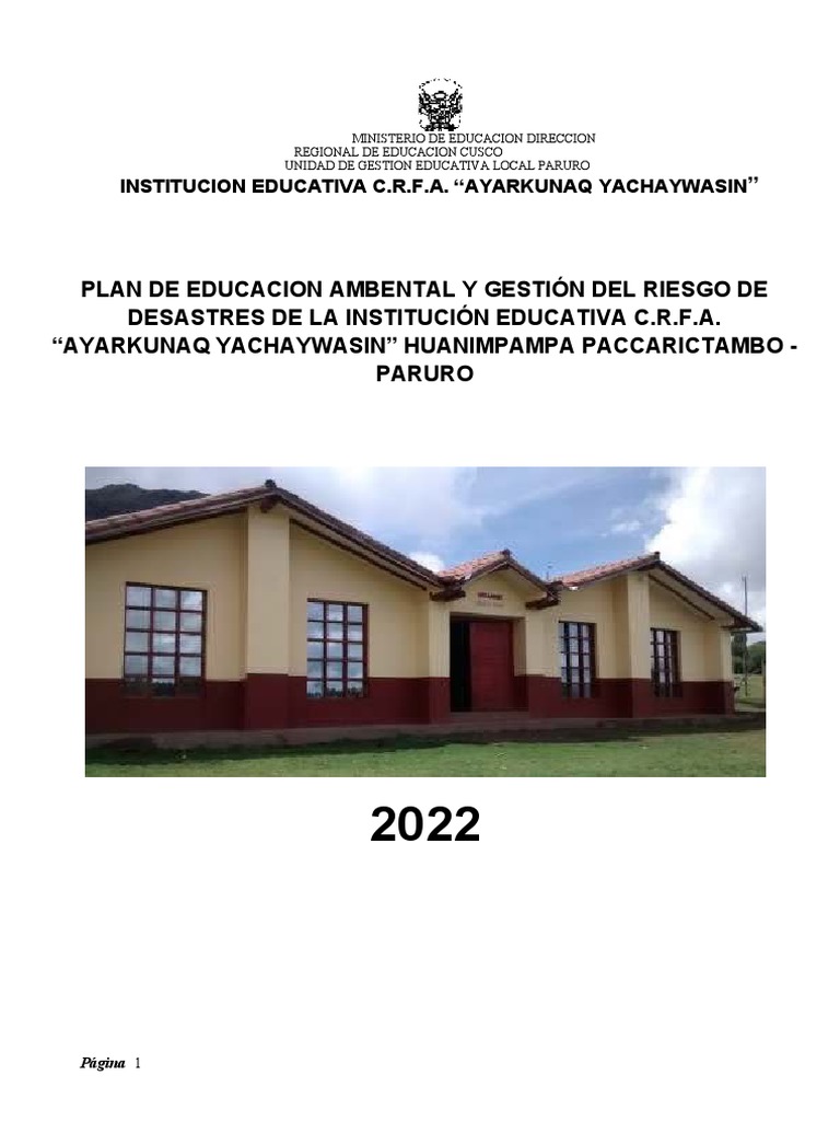 PLAN - DE - RIESGOS - CRFA - 2021 Actual | PDF | Reducción de Desastres ...